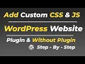 How To Add Custom CSS and JS in WordPress Website Additional CSS WordPress