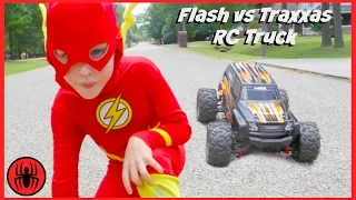 Download Superman vs FLASH vs RC MONSTER TRUCK Traxxas Edition superhero real life movie comic SuperHeroKids MP3