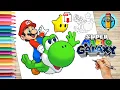 DRAW and COLOR MARIO and YOSHI from SUPER MARIO GALAXY Drawings for KIDS