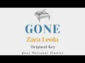 Gone - Zara Leola (Original Key Karaoke) - Piano Instrumental Cover with Lyrics
