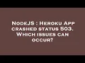 NodeJS Heroku App crashed status 503 Which issues can occur
