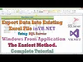 export data into existing excel file in vb net