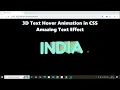 Create 3D Parallax Text Animation Hover Effect Using Only HTML CSS