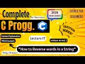 How to Reverse Words in String Lecture 17 C Programming Full course for Beginners
