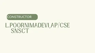 Constructor OOPS SNS Institutions