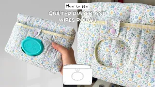 Quilted Diaper and Wipes Pouch Digital PDF Sewing Pattern Step-by-Step Tutorial