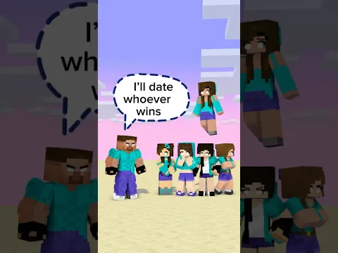 I’ll date whoever wins #shorts #herobrinegirls #newupload #minecraft