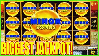 She Hit The BIGGEST JACKPOT Ever on High Limit Happy Prosperous Dragon Link Slot