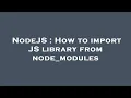 NodeJS How to import JS library from node - modules
