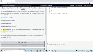 Lesson 107 - use parseInt function with radix