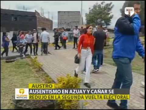 Ausentismo en Azuay y Cañar se redujo en la segunda vuelta electoral