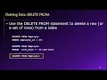 Topic 03 Part 08 - Deleting Data using the SQL DELETE FROM Statement