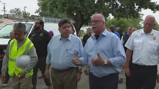 Pritzker tours storm damage signs relief bill for Illinois families impacted