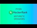 Arithmetic Operators Hackerrank Python Solutions
