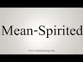 How To Say Mean-Spirited