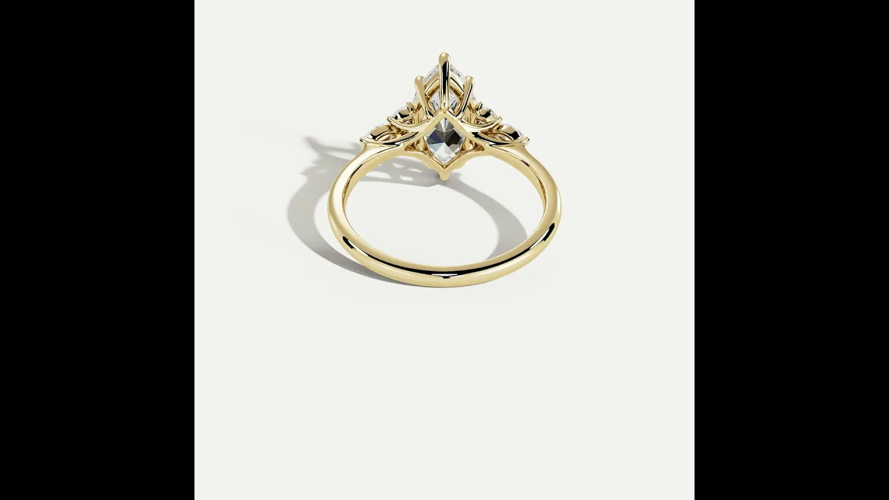 Aurelia丨Marquise Lab-Grown Diamond Engagement Ring with Pear & Round Accents