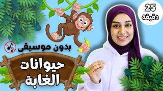 حيوانات الغابة للأطفال أصوات الحيوانات بدون موسيقى Learn Forest Animals In Arabic For 