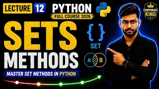 Lecture 12 Python Sets Methods add remove pop clear union intersection