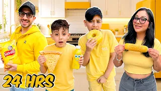 24 HORAS COMIENDO AMARILLO | Family Juega