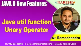 Java 8 Features Tutorials Java util function UnaryOperator by Mr Rama Chandra