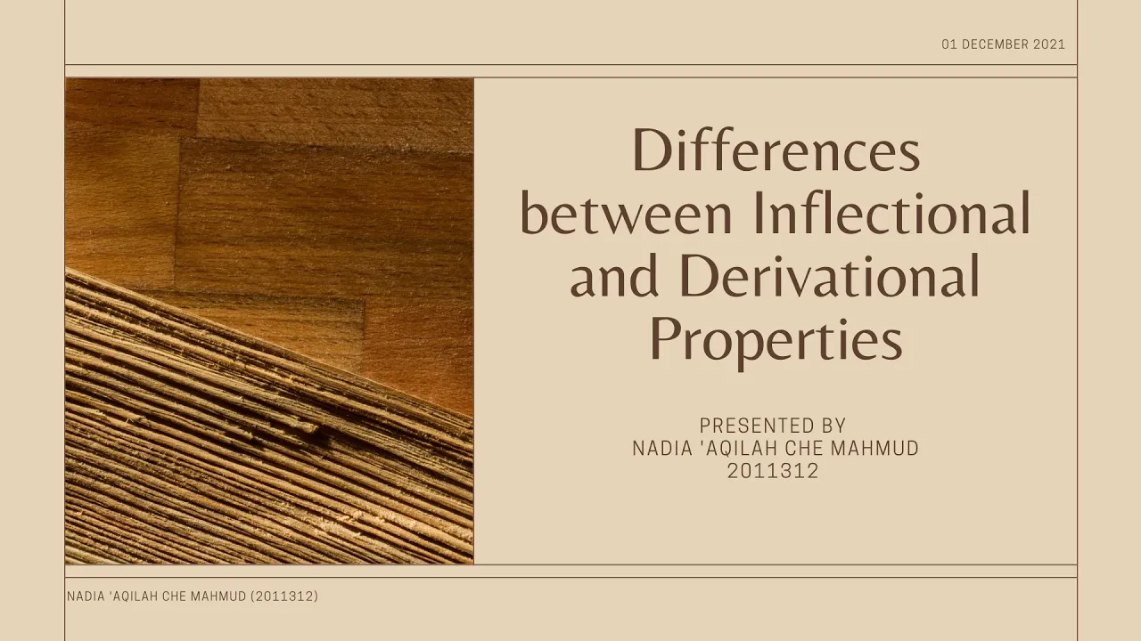 Differences between Inflectional & Derivational Properties | Morphology Presentation 2