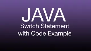 Java made Simple Switch Statement Tutorial