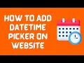 How to Add Datetime Picker on Website