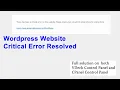 Resolving Critical Errors on a WordPress Website troubleshooting errors