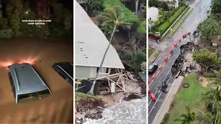 Catastrophic flooding slams northern Oahu Hawaii as thousands are evacuated