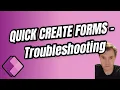 Power apps - quick create Forms in model-driven Setup Form not showing Let s fix it