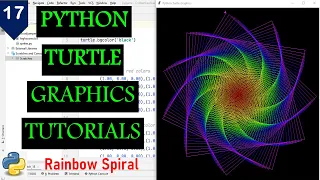 Draw Rainbow Spiral with Python Turtle Python Turtle Graphics Tutorial python turtle projects