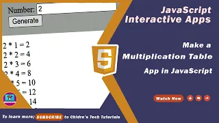 Multiplication Table App in JavaScript - JavaScript Interactive Application 07
