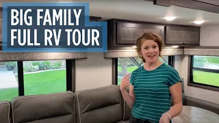 Big Family RV Tour // Tour 2020 Highland Ridge RV Open Range 328BHS Travel Trailer // Full time RV