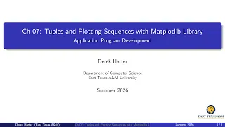 Ch 07 secs 10-11 Tuples and Plotting Sequences with Matplotlib Library