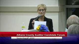 Athens County Auditor Candidate Forum - September 27 2022