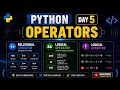 Python Day 5 Operators in Python Relational Logical Operators