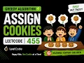 LeetCode 455 - Assign Cookies Greedy Algorithm in JavaScript