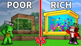 Mikey and JJ - POOR vs RICH Aquarium Minecraft Battle - Maizen