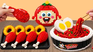 Dumplings in LEGO | Fried Chicken & Spicy Ramen with Squishy