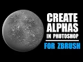 Create Alphas to Use in Zbrush Photoshop Tut