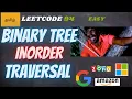 Binary Tree Inorder Traversal Tree problems for interviews Leetcode 94 easy tamil
