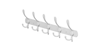SAYONEYES Coat Rack Wall Mount with 5 Tri Coat Hooks for Hanging White