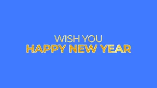 happy new year text green screen multicolor new year text