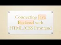 Connecting Java Backend with Frontend