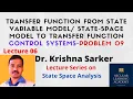 Lecture 06 Transfer Function from State Model - Problem 09