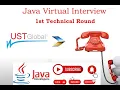 UST Global real Time Interview java Microservices springboot coding