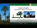 Trees within LAC - Measuring tree height with a clinometer English