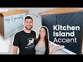 DIY Chevron Feature Wall on Kitchen Island Inexpensive