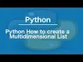 Python How to create a Multidimensional List