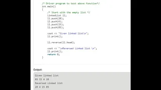 Q2 Interview Question Reverse a linked list using recursion